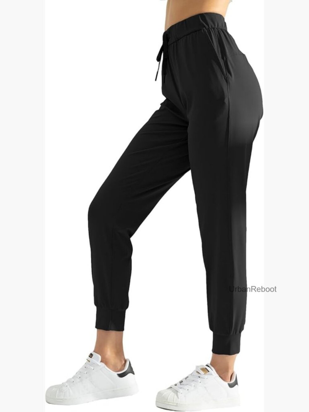 Drawstring Joggers with Pockets - Tapered Leg Ankle Cuffs